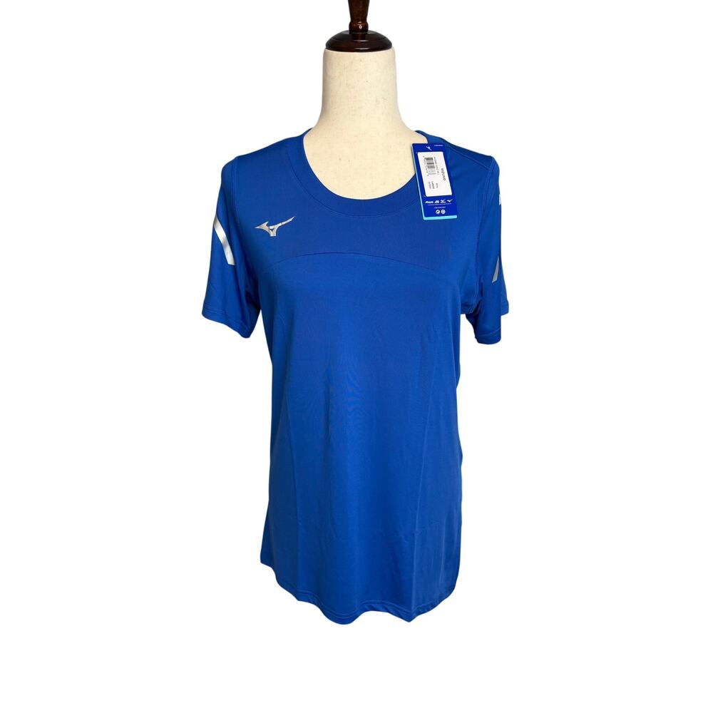 Mizuno Volleyball royal blue short sleeve athletic crew shirt women's size large